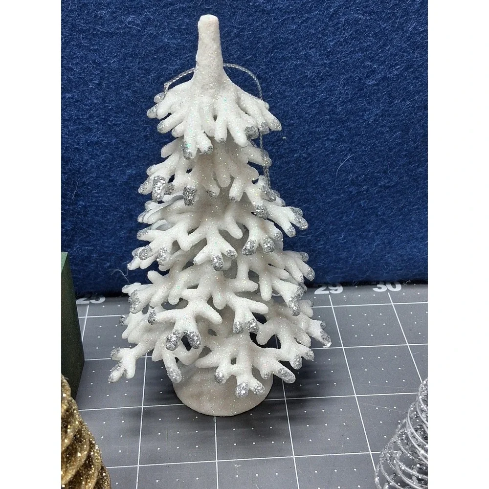 Christmas Decor Bundle Joy Hope Believe Sign Glitter Wire and Acrylic Trees